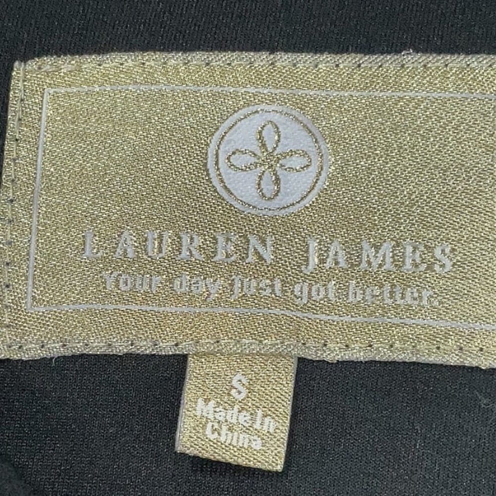 Lauren James River Dress Black Casual 3/4 Sleeve Pocket Suede Knit Sleeve Small - Picture 6 of 9